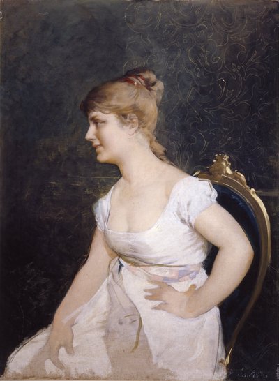 Portrait of a Young Lady by Amos Cassioli